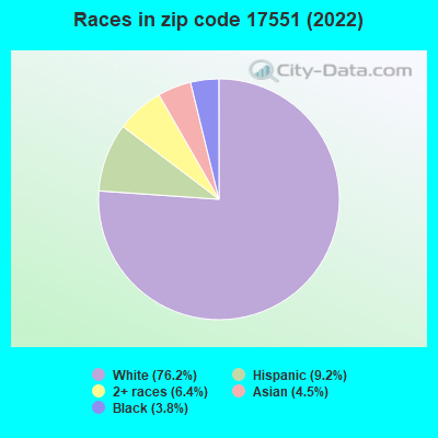 Races in zip code 17551 (2022)