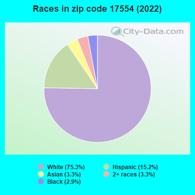 Races in zip code 17554 (2022)