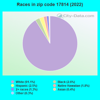 Races in zip code 17814 (2022)