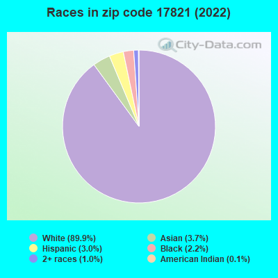 Races in zip code 17821 (2022)