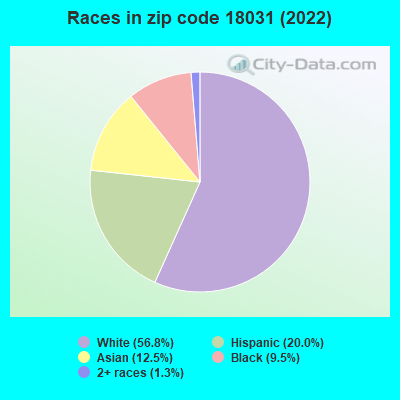 Races in zip code 18031 (2022)