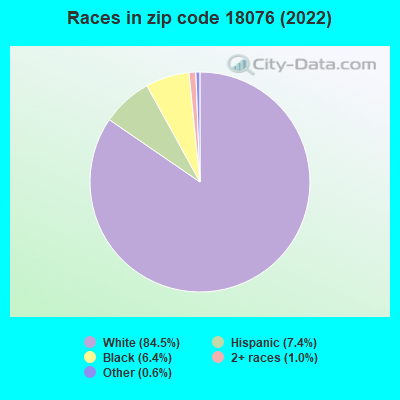 Races in zip code 18076 (2022)