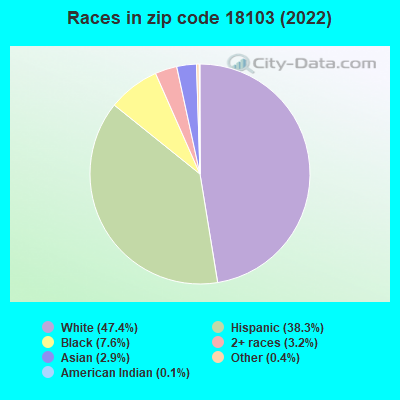 Races in zip code 18103 (2022)