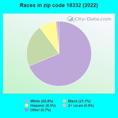 Races in zip code 18332 (2022)