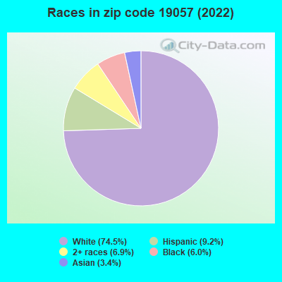 Races in zip code 19057 (2022)