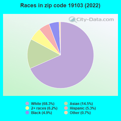 Races in zip code 19103 (2022)