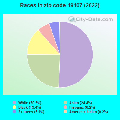 Races in zip code 19107 (2022)