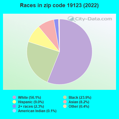 Races in zip code 19123 (2022)