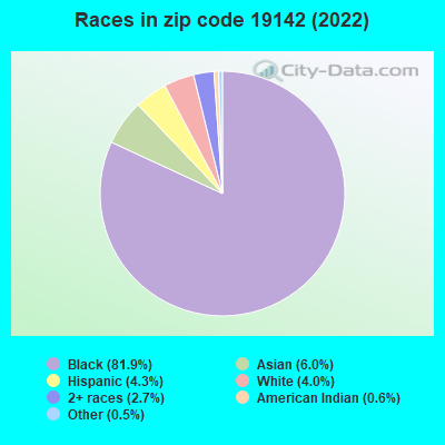 Races in zip code 19142 (2022)