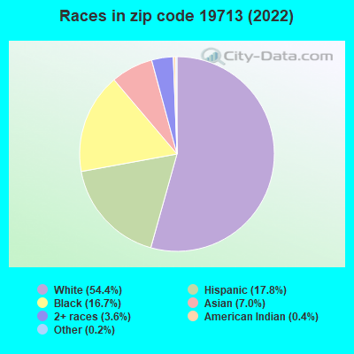 Races in zip code 19713 (2022)