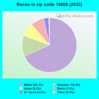Races in zip code 19808 (2022)