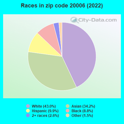 Races in zip code 20006 (2022)