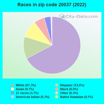 Races in zip code 20037 (2022)