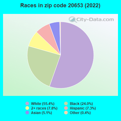 Races in zip code 20653 (2022)