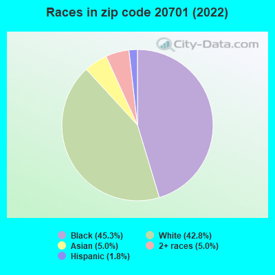 Races in zip code 20701 (2022)