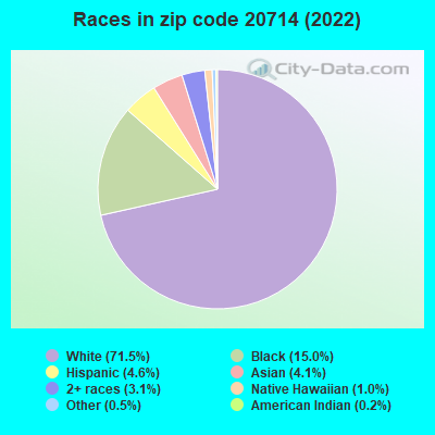 Races in zip code 20714 (2022)