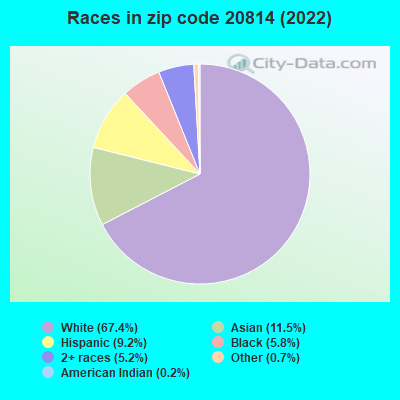 Races in zip code 20814 (2022)