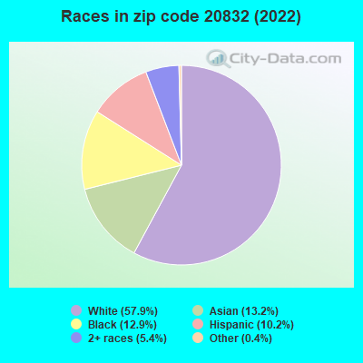 Races in zip code 20832 (2022)