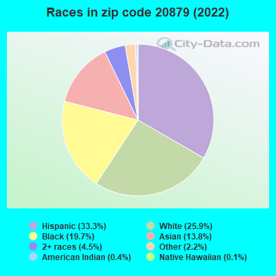 Races in zip code 20879 (2022)