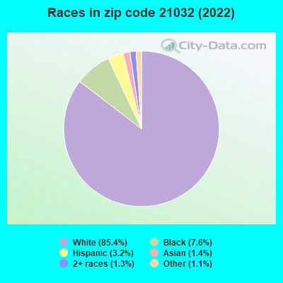 Races in zip code 21032 (2022)