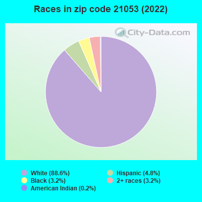 Races in zip code 21053 (2022)