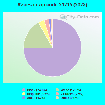 Races in zip code 21215 (2022)