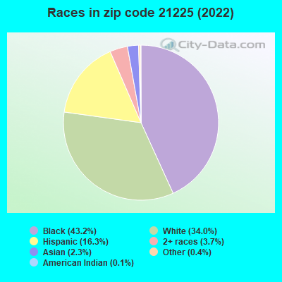 Races in zip code 21225 (2019)