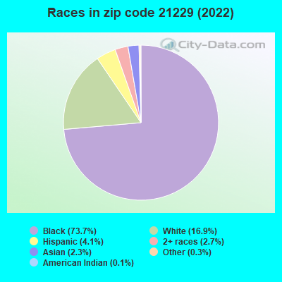 Races in zip code 21229 (2022)