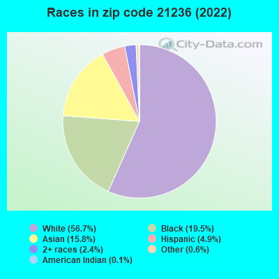 Races in zip code 21236 (2022)