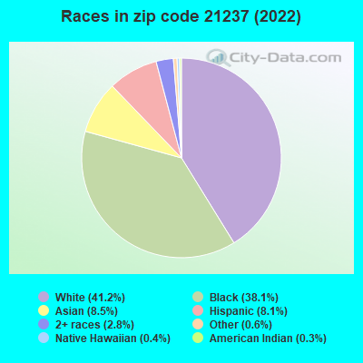 Races in zip code 21237 (2022)