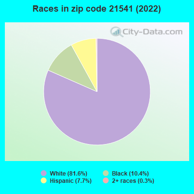 Races in zip code 21541 (2022)