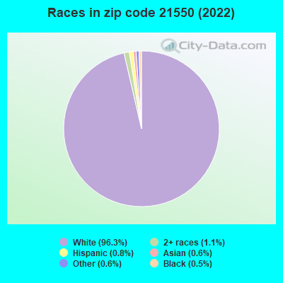 Races in zip code 21550 (2022)