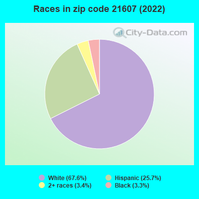 Races in zip code 21607 (2022)