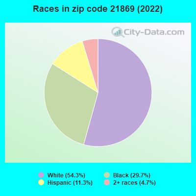 Races in zip code 21869 (2022)