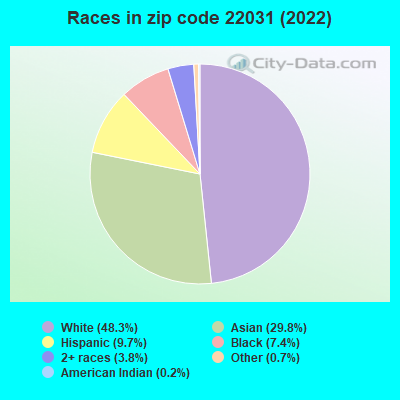 Races in zip code 22031 (2022)