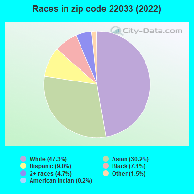 Races in zip code 22033 (2022)