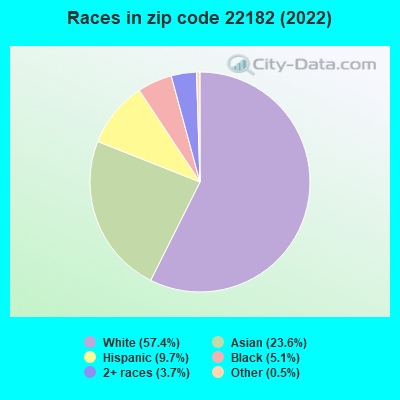 Races in zip code 22182 (2022)
