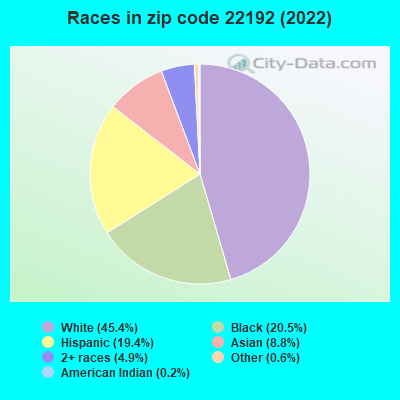 Races in zip code 22192 (2022)