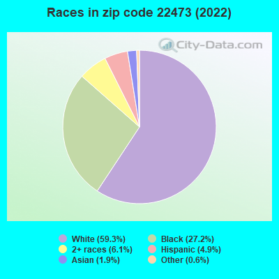 Races in zip code 22473 (2022)