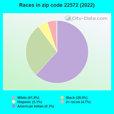 Races in zip code 22572 (2022)