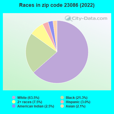 Races in zip code 23086 (2022)