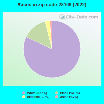 Races in zip code 23169 (2022)