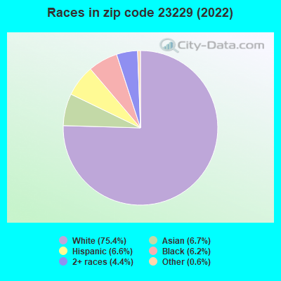 Races in zip code 23229 (2022)