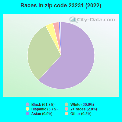 Races in zip code 23231 (2022)
