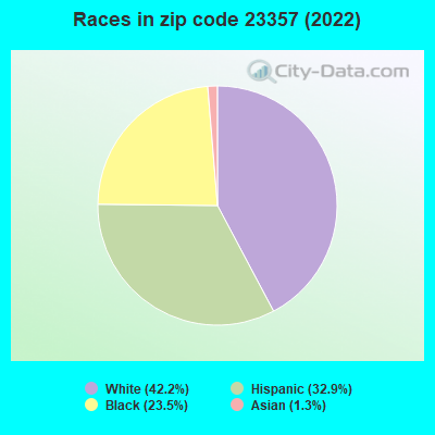 Races in zip code 23357 (2022)