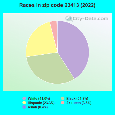 Races in zip code 23413 (2022)