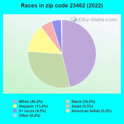 Races in zip code 23462 (2022)