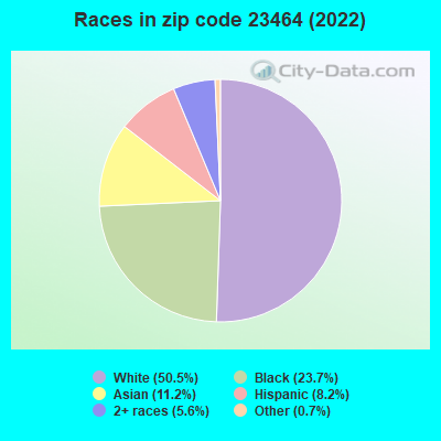 Races in zip code 23464 (2022)