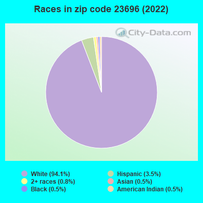 Races in zip code 23696 (2022)