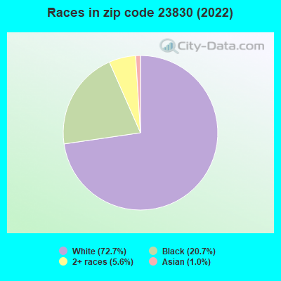 Races in zip code 23830 (2022)